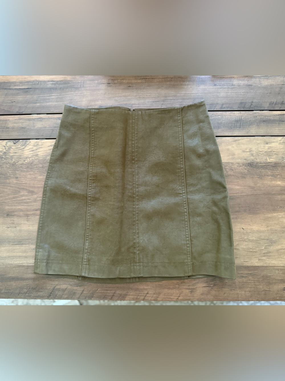 Olive Green Suede Mini Skirt
